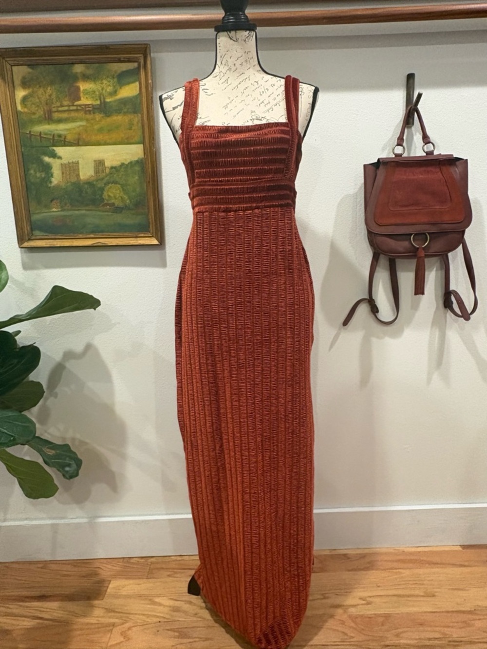Free People Geneva Maxi Dress - Rust Orange